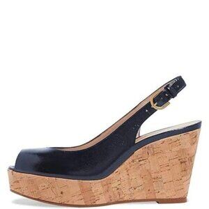 FSJ Women Peep Toe High Heel Wedge Sandals Slip on Cork Pumps Slingback Platform